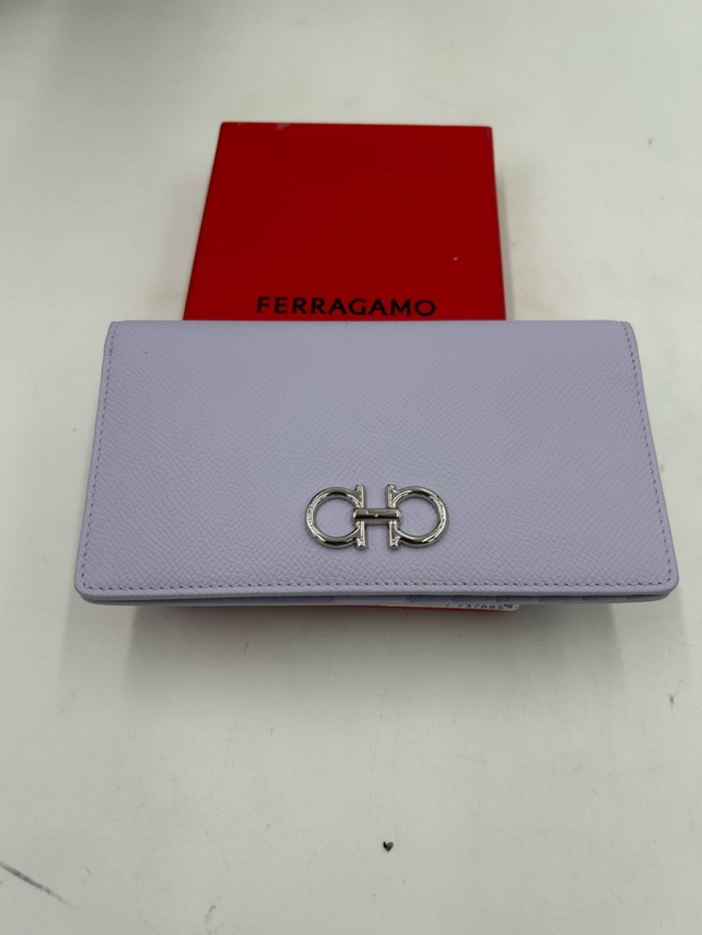 Women's Salvatore Ferragamo GANCINI bifold Wallet in light blue made in Italy - Picture 8 of 11